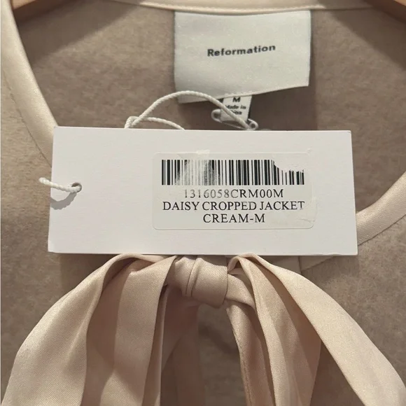 Reformation Daisy Wool Jacket - Cream - Picture 7 of 11